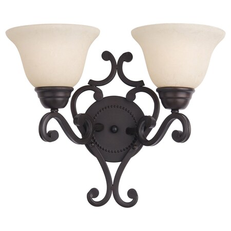 Maxim Two Light Oil Rubbed Bronze Frosted Ivory Glass Wall Light 12212FIOI